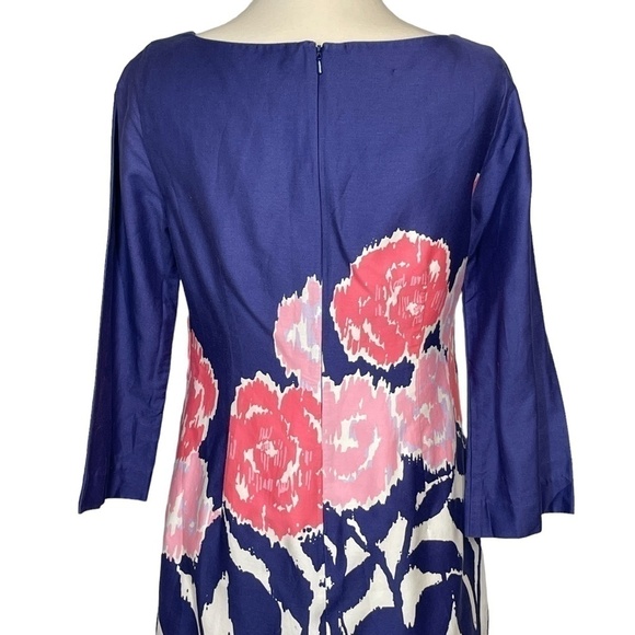 Lilly Pulitzer Cotton Blue/Pink/White Classic Floral Shift Dress Size 2 - Picture 5 of 14